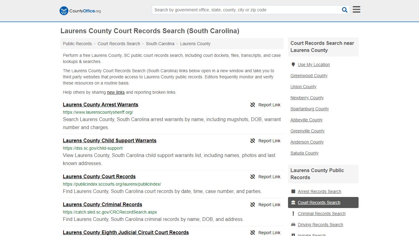 Court Records Search - Laurens County, SC (Adoptions ...
